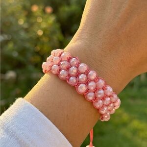 Elegant Pink Beaded Bracelet